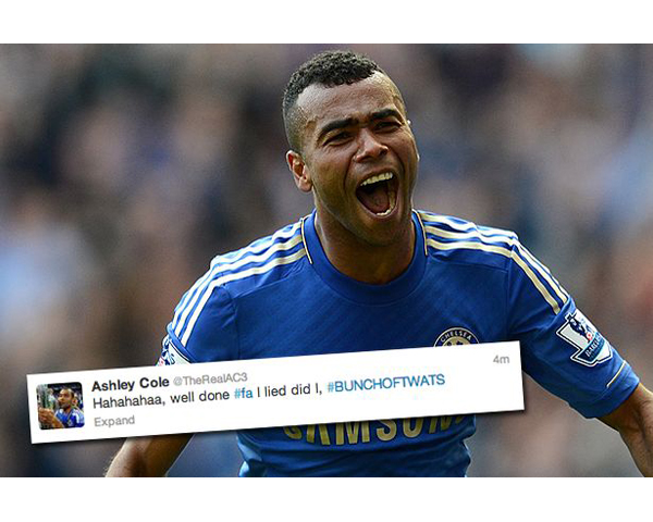 Nyinggung Di Twitter, Ashley Cole Didenda!