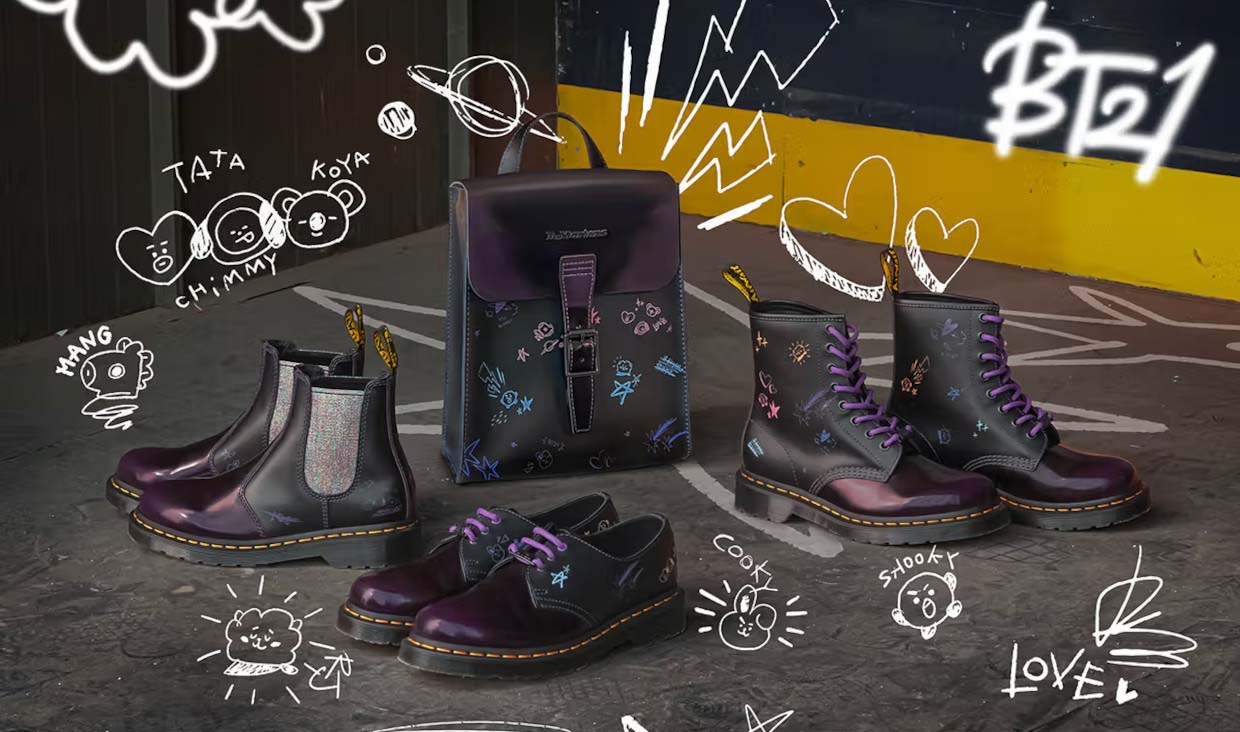 Estetika Punk Rock Dr. Martens x bt21